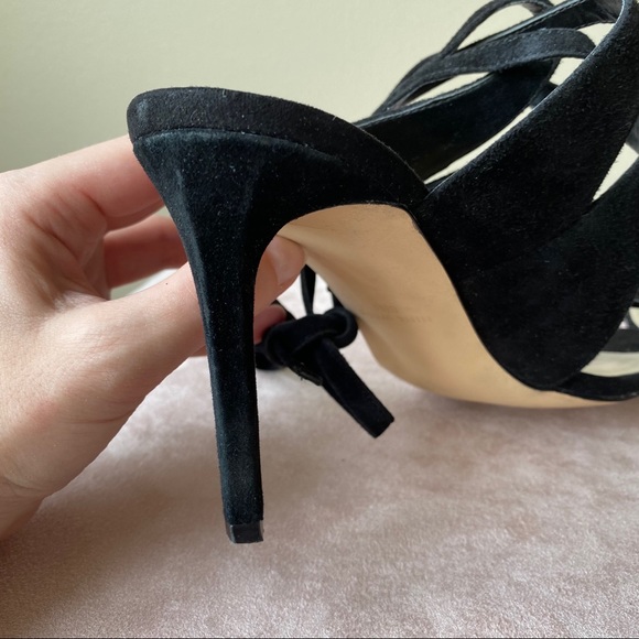 Nine West Ronnie Suede Tie Dress Heels Sandals 8.5 - Picture 8 of 8